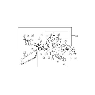 Koppeling - Variateur - V-snaar Kymco Grand Dink 2-takt Titanium