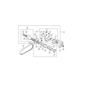 Koppeling - Variateur - V-snaar Kymco Dink AC 2-takt Zilver