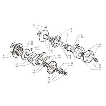 Variateur - Koppeling - V-snaar Beta Ark-k Skull 50 2-takt AC 2010