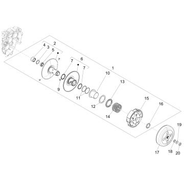 Koppeling - Koppelingshuis Piaggio Liberty 125 IGET 3V IE ABS Euro 4 2015-2019