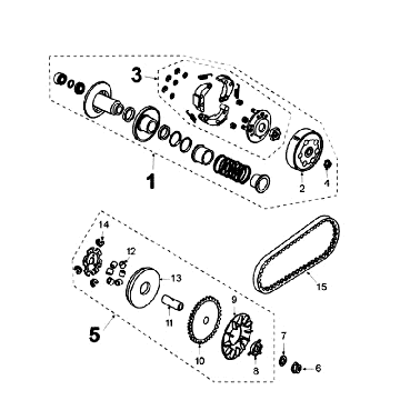 Variateur - Koppeling - V-snaar Peugeot Kisbee rood Variateur - Koppeling - V-snaar Peugeot Kisbee rood