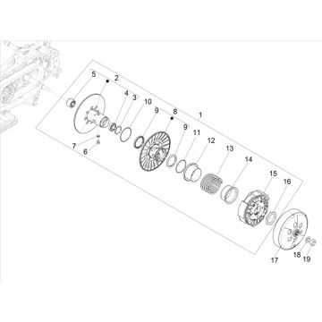 Koppeling - Koppelingshuis Vespa GTS 300 HPE 4V IE ABS Euro 4 2019