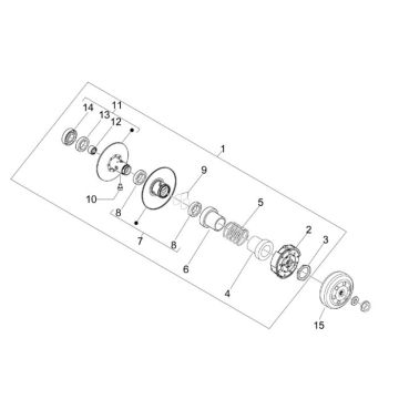 Koppeling - Koppelingshuis Vespa LX 50 4-takt 4V 45km/u Koppeling - Koppelingshuis Vespa LX 50 4-takt 4V 45km/u
