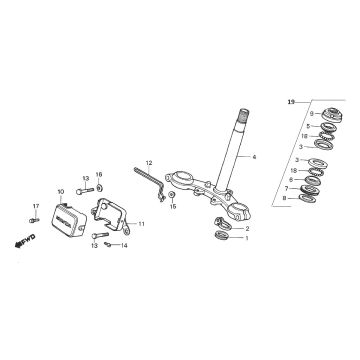 Kroonstuk - Balhoofdstel Honda MTX 50/ MTX 80