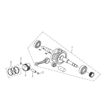 Krukas - Zuiger 3B3 50 4-takt AC Euro 4 2018→ partsproduct-Krukas--Zuiger-Peugeot-Tweet-4-takt