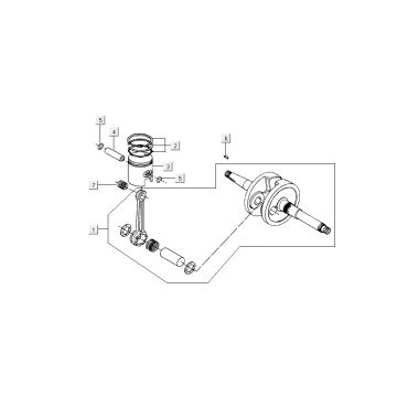 Krukas - Zuiger Kymco DJ 2-takt Zilver