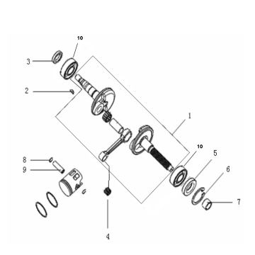 Krukas - Zuiger Generic Ideo 50 2-takt rood 2007 25