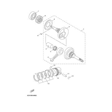 Krukas - Zuiger Yamaha Neo's 4-takt 2008→ Krukas-Znen-Grand-Retro-125cc
