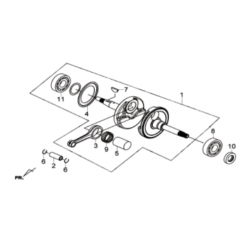Krukas/ zuiger/ zuigerveer Sym Joymax 300I ABS E3 2014-2016