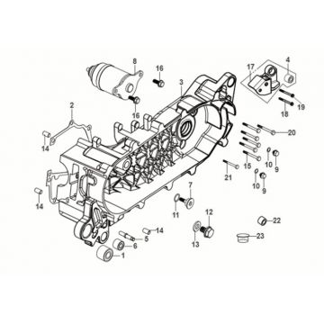 Carterhelft - startmotor Sym Fiddle IV 50 E5