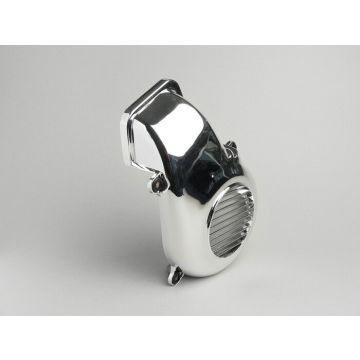 Koelvin/koelventilator kap CLASSIC Minarelli 50 cc AC verticaal chroom Booster,Bump50,BWS50,Slider50,SPY,SR50 <-1994,Stunt,Zuma50,Amico