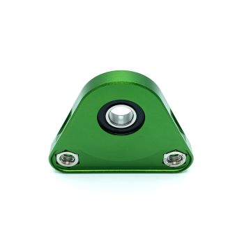 Lagerplaat driehoek achterwiel MC Proparts Piaggio Bravo,Ciao,Si CNC aLuminium groen-