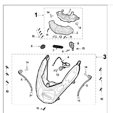 Koplamp - Achterlicht Peugeot Kisbee rood Koplamp - Achterlicht Peugeot Kisbee rood