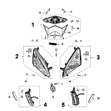 Koplamp - Achterlicht - Knipperlichten Peugeot Speedfight 3 50 4-takt AC Blauw