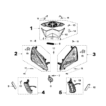 Koplamp - Achterlicht - Knipperlichten Peugeot Speedfight 3 50 2-takt AC Blauw