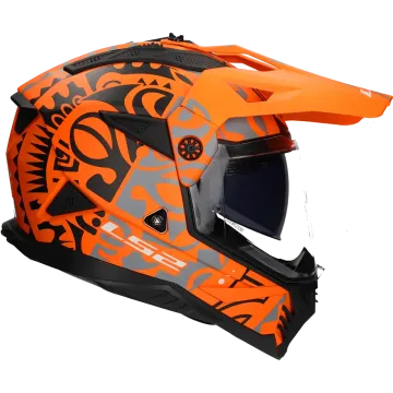 Adventurehelm LS2 Pioneer II Rangi MX702 mat oranje