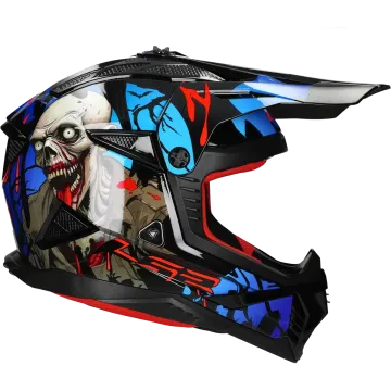 Crosshelm LS2 Fast II Zombie II MX708 zwart / rood / blauw