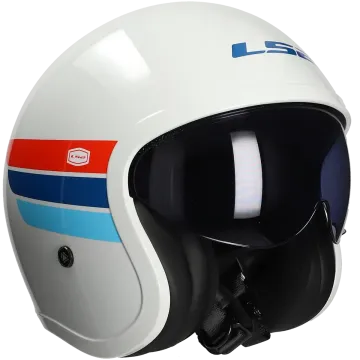 Jethelm LS2 Spitfire II Retro OF599 wit / blauw