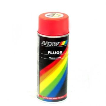 Spuitbus fluor oranje / rood 400ml Motip