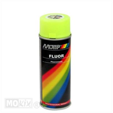 Spuitbus fluor geel 400ml Motip