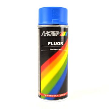 Spuitbus fluor blauw 400ml Motip