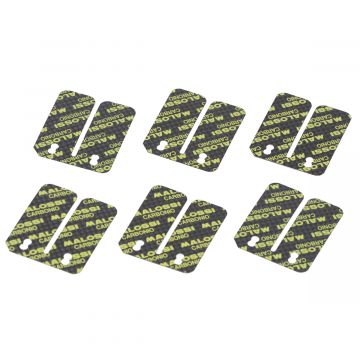 Membraanplaat-Malossi set 6 stuks carbon  Piaggio 2-takt 50-180 voor VL11/ membraan 277054.C0