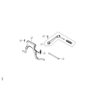 Middenstandaard - Kickstarter Kymco DJ 2-takt Zilver Middenstandaard - Kickstarter Kymco DJ 2-takt Zilver