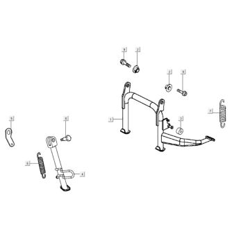 Middenstandaard - Zijstandaard Kymco Agility City 16 200i