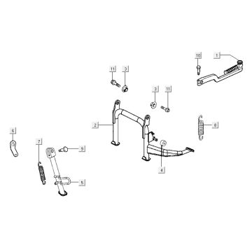 Middenstandaard - Zijstandaard - Kickstartpedaal Kymco Agility CITY 16 150