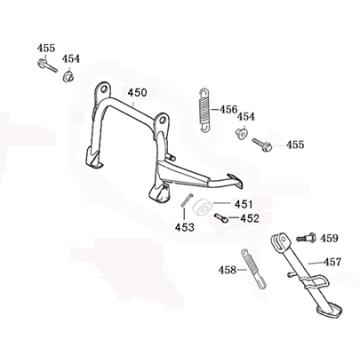 Middenstandaard - Zijstandaard Benda Benson 125 matzwart