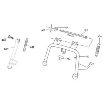 Middenstandaard - Zijstandaard Berini Sprint zwart