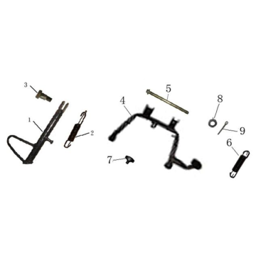 Middenstandaard - Zijstandaard China LX antraciet