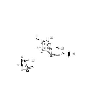 Middenstandaard - Zijstandaard - Kickstartpedaal Kymco Carry 50i 4-takt Euro 4 wit
