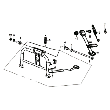 Middenstandaard/ zijstandaard Sym Jet 14 125I E4