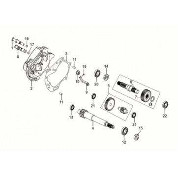 Mission case - drive shaft Sym Mio 50I E5