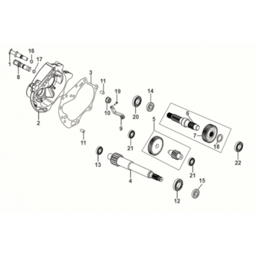 Mission case - drive shaft Sym Orbit III 50 E5