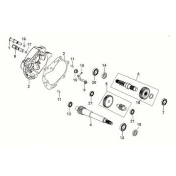 Mission case - drive shaft Sym X-Pro 50 E5