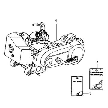 Motorblok compleet Piaggio Typhoon 50 2-takt AC 1998-2005