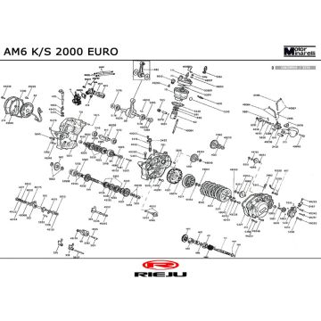Motorblok in delen Rieju MRX blauw 2004 2-takt