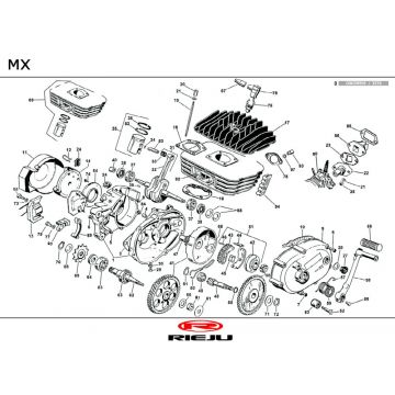 Motorblok in delen Rieju MX oranje 2000 2-takt