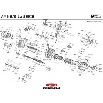 Motorblok in delen Rieju Rs1 geel- grijs 2001 2-takt