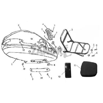 Motorschermen - Achterdrager BTC Grande Retro GT1 blauw creme metallic
