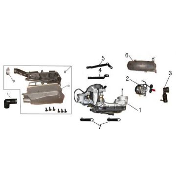 Motorblok compleet China GT wit