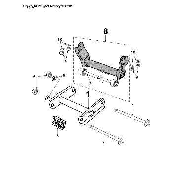 Motorophanging Peugeot Citystar 50 Zwart