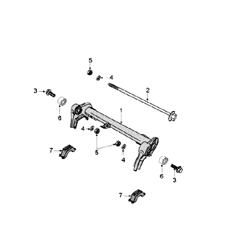 Motorophanging Peugeot Speedfight 3 50 2-takt AC Zwart
