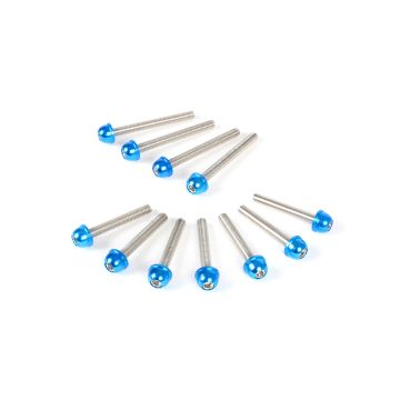 Carterdeksel schroeven/boutenset BGM Style Peugeot (verticaal) Blauw Speedfight1 50cc AC,Speedfight2 50cc AC,TKR50,Trekker50,Vivacity50,Elyseo50,Squab50,SV50,Zenith50,Buxy50,Elystar50,Looxor50,Speedake