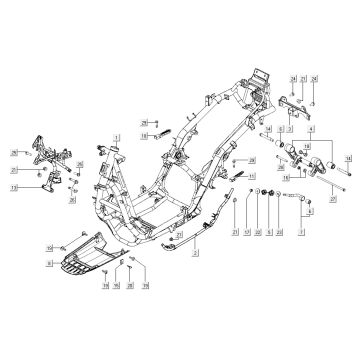 Frame - Motorophanging Kymco G-Dink 2-takt Donkergrijs