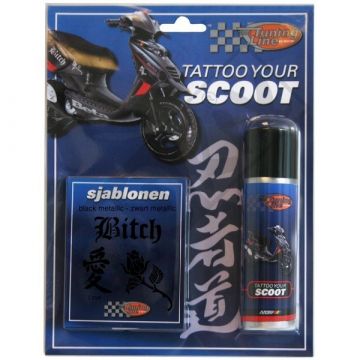 Spuitbus (Tattoo your scooter) naughty metallic zwart 50ml Motip