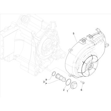 Koelkap vliegwiel - Oliefilter Vespa Primavera 50 4-takt IGET 3V Euro 5