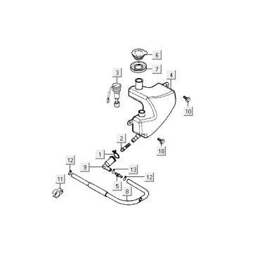 Olietank Kymco Super9 50 2-takt LC oud model matzwart-geel